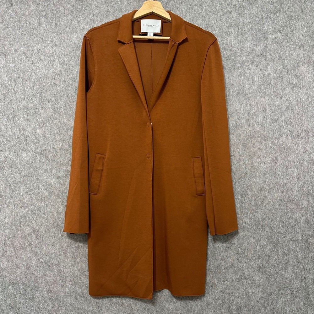 Carolina Belle Burnt Orange Long Cowl Neck Sweater Coat